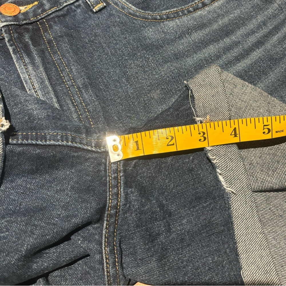 Everlane Denim Short Size 31 Organic Cotton Cut Off Rolled Hem Mid Rise Blue - Picture 5 of 9
